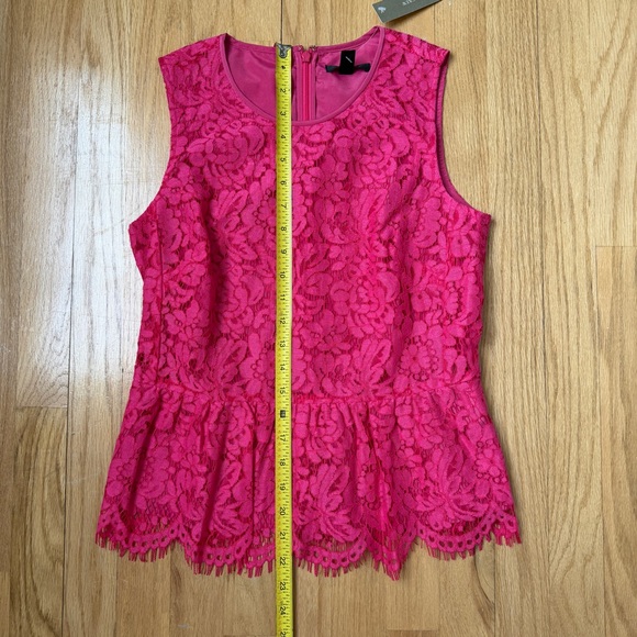 NWT J. Crew Peplum Lace Blouse Size 2 Bright Pink - Picture 7 of 10